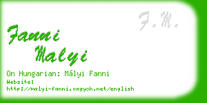 fanni malyi business card