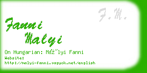 fanni malyi business card